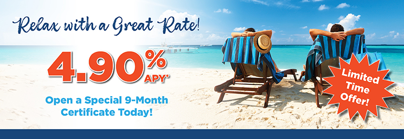 Jump into a great rate with a 5.35% APY* 8-Month Certificate today.